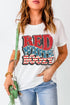 Red White Boozy graphic T-shirt with round neck