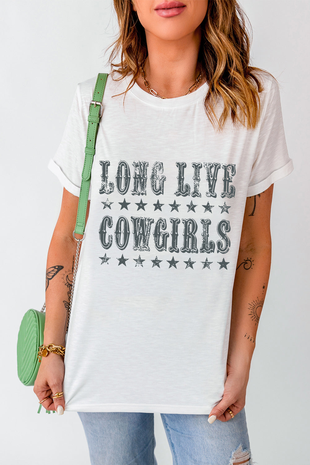 White T-shirt with &
