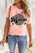 Pink MAMA round neck short sleeve T-shirt, front view