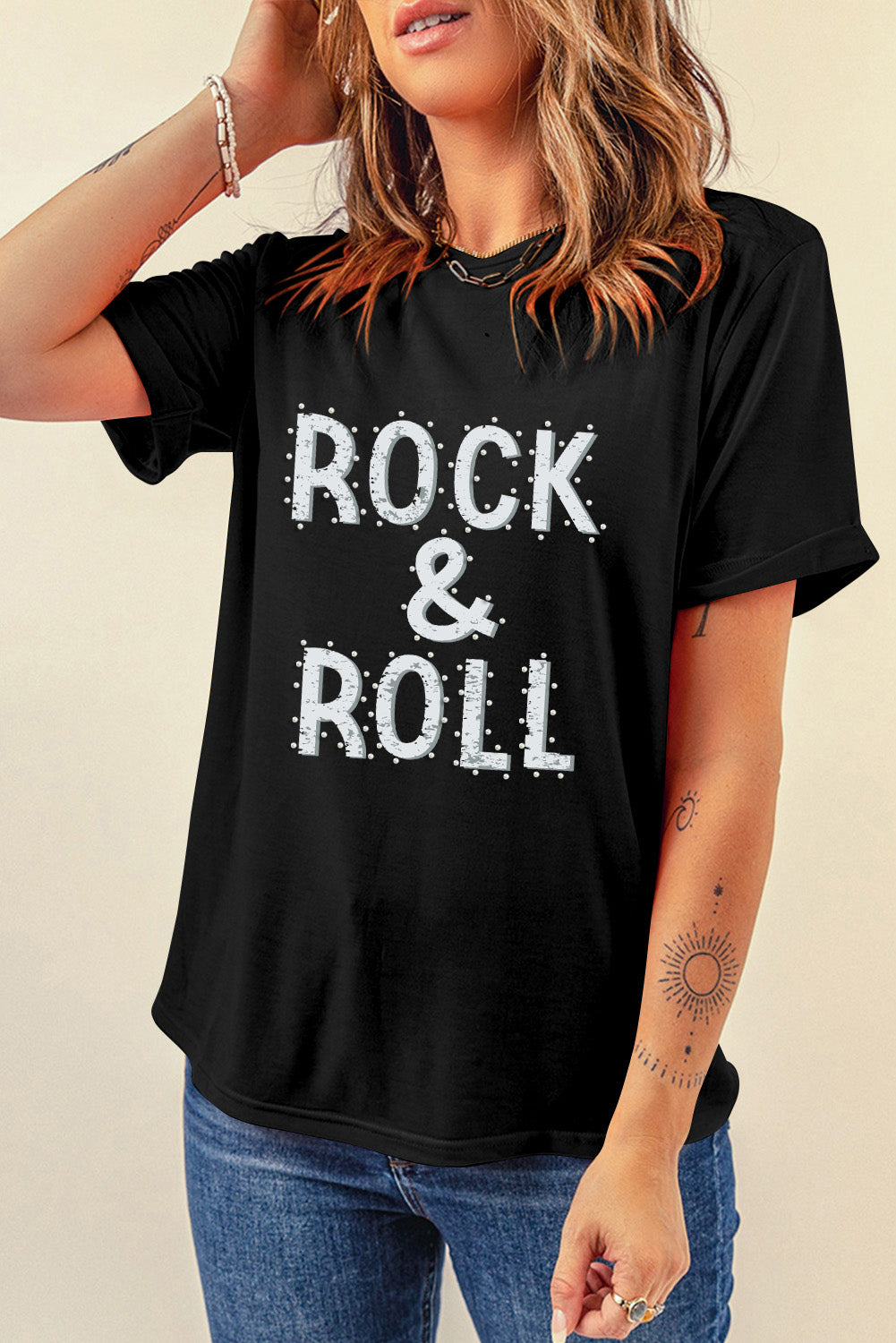 Black T-shirt with &