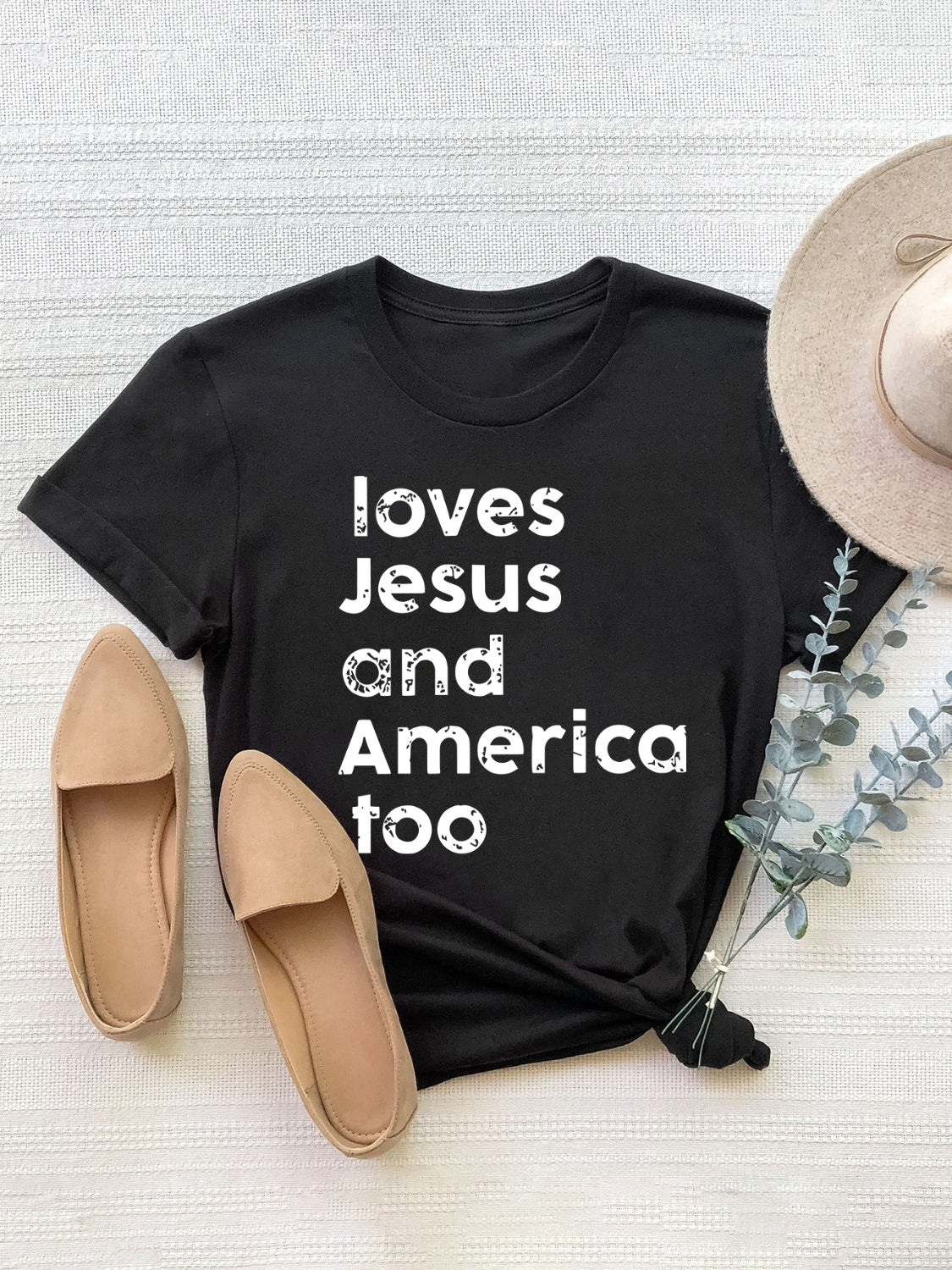 Black T-shirt with &