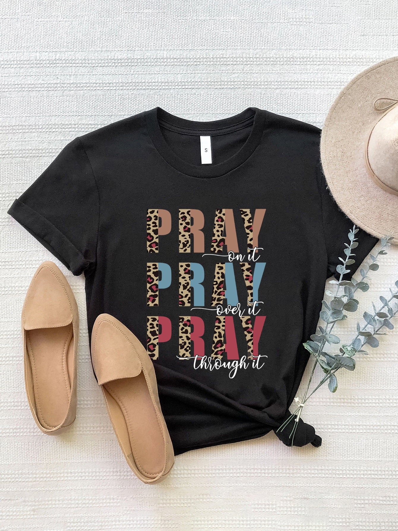 Black T-shirt with &