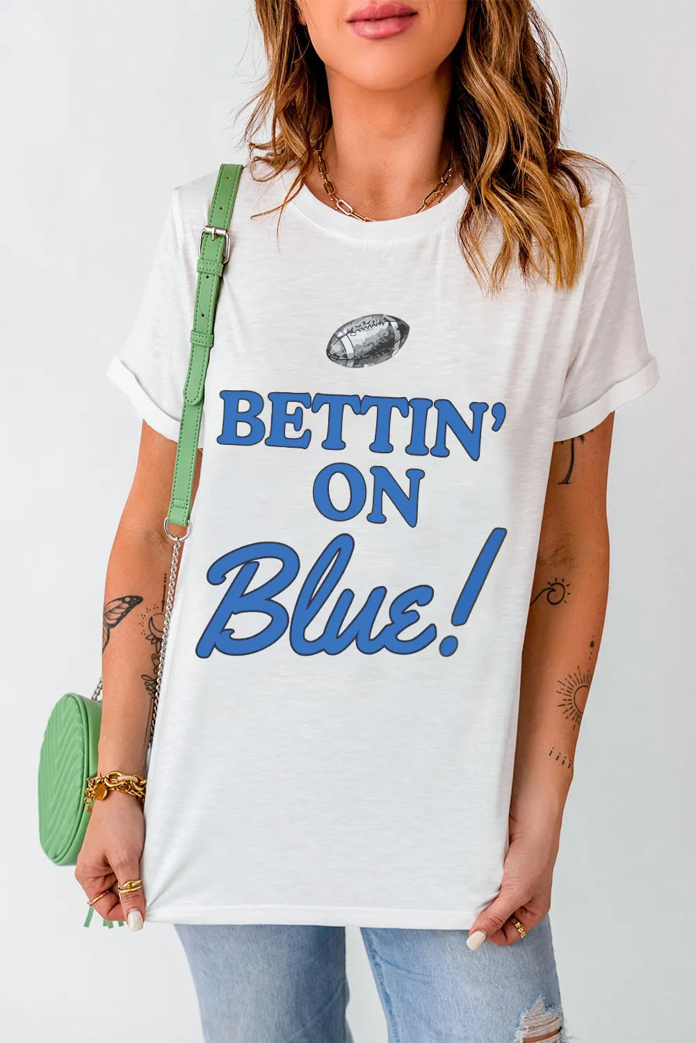 White T-shirt featuring &