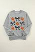 Football print round neck long sleeve sweatshirt