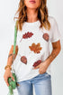 Maple Leaf Round Neck Short Sleeve T-Shirt front view