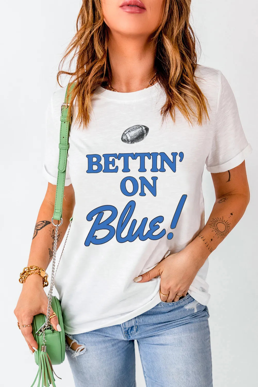 White T-shirt with &