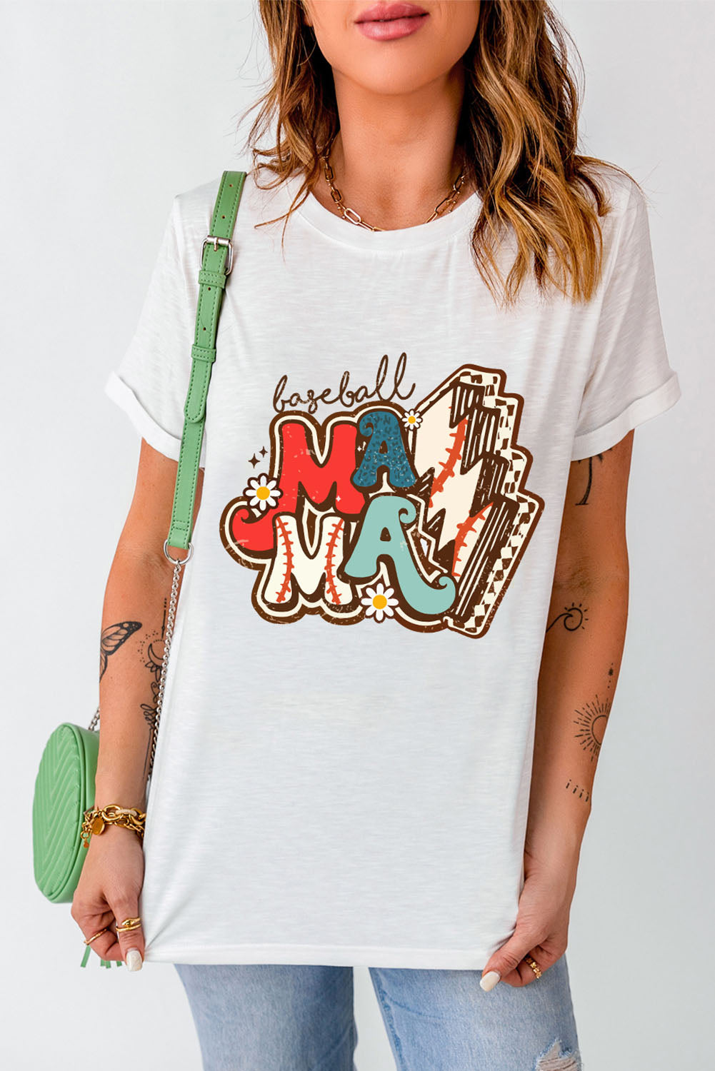 White T-shirt with &