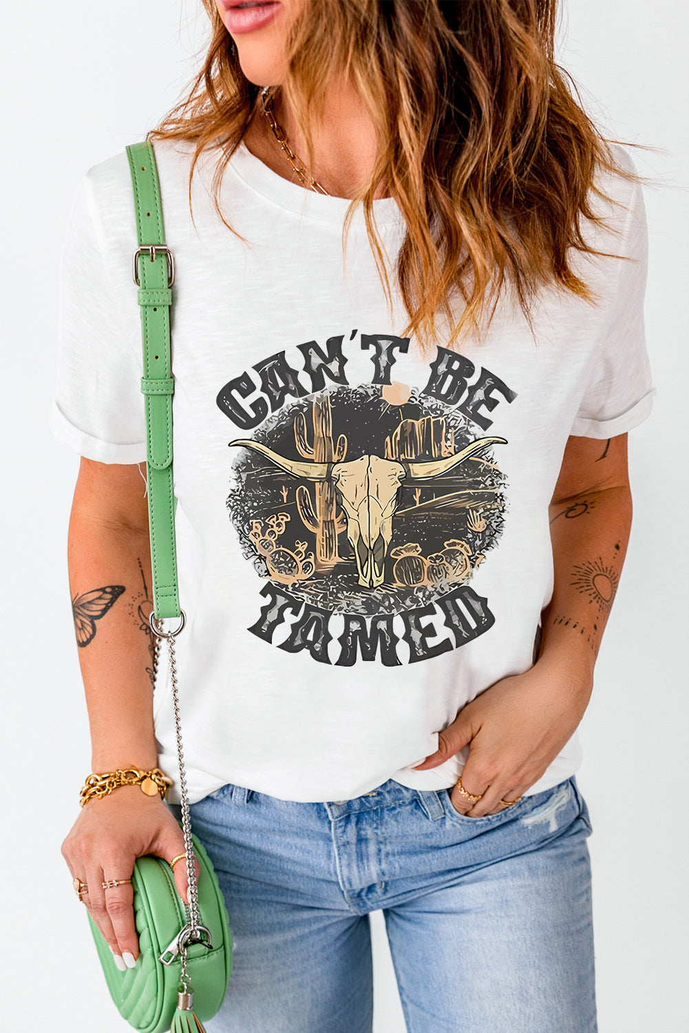 White t-shirt with &