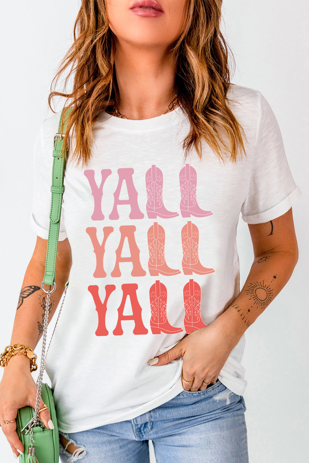 Round neck T-shirt with &