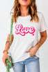 White T-shirt with pink &