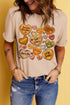 Heart graphic round neck short sleeve t-shirt worn by model