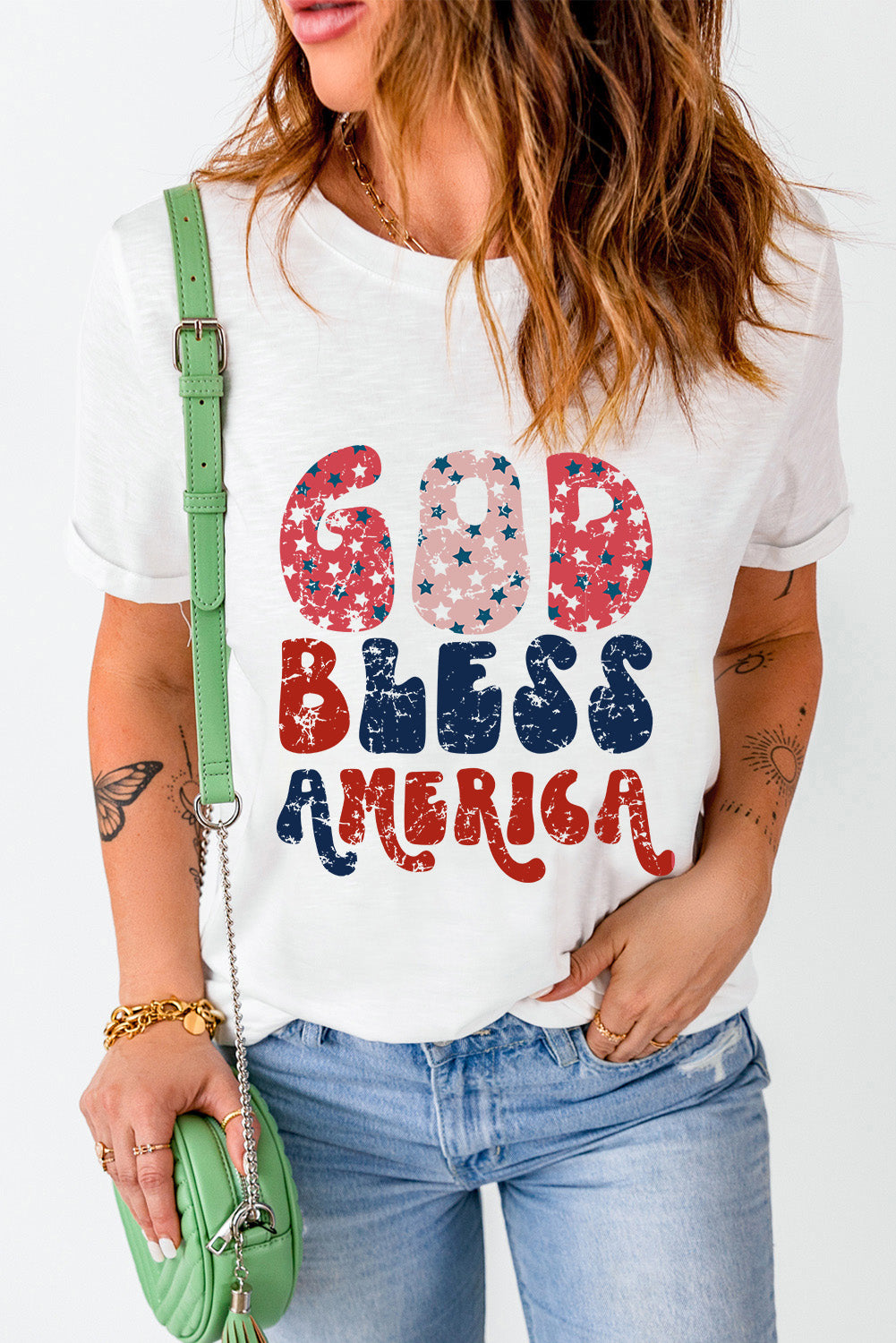 White T-shirt featuring &