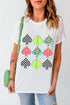 Graphic round neck short sleeve T-shirt with spade design