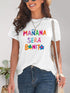 White T-shirt with colorful &