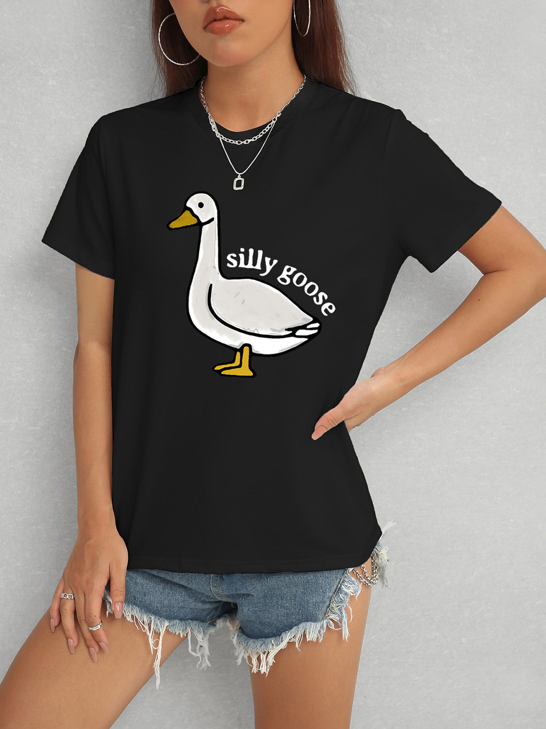 Black T-shirt with &