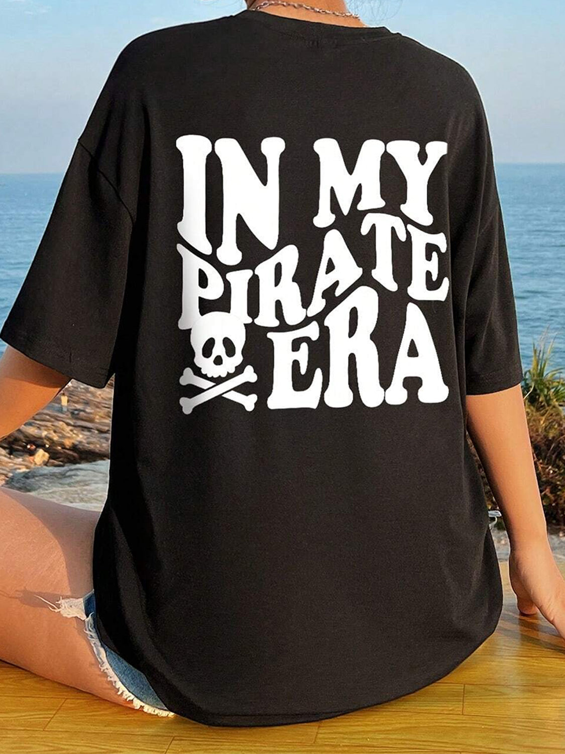 Black T-shirt with &