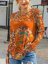 FAM-FAM printed round neck long sleeve t-shirt front view