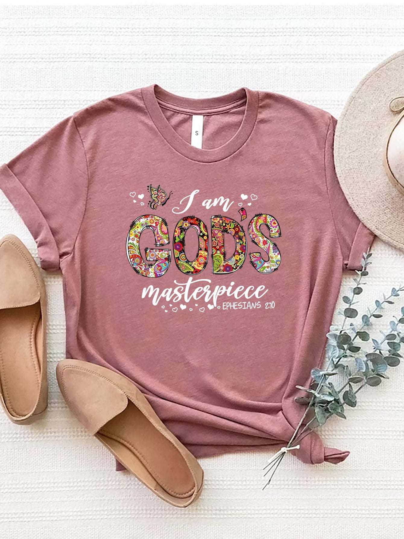 Pink T-shirt with &