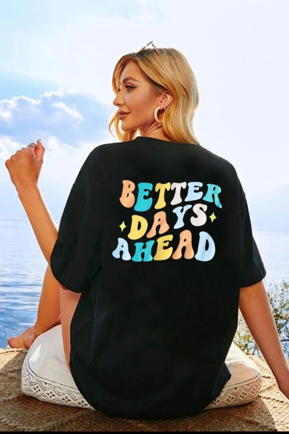 Black T-shirt with &