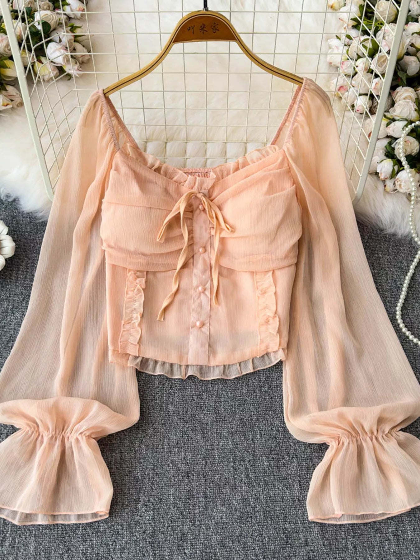 Frill Flounce Sleeve Blouse