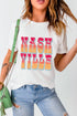 Nashville letter graphic round neck short sleeve T-shirt