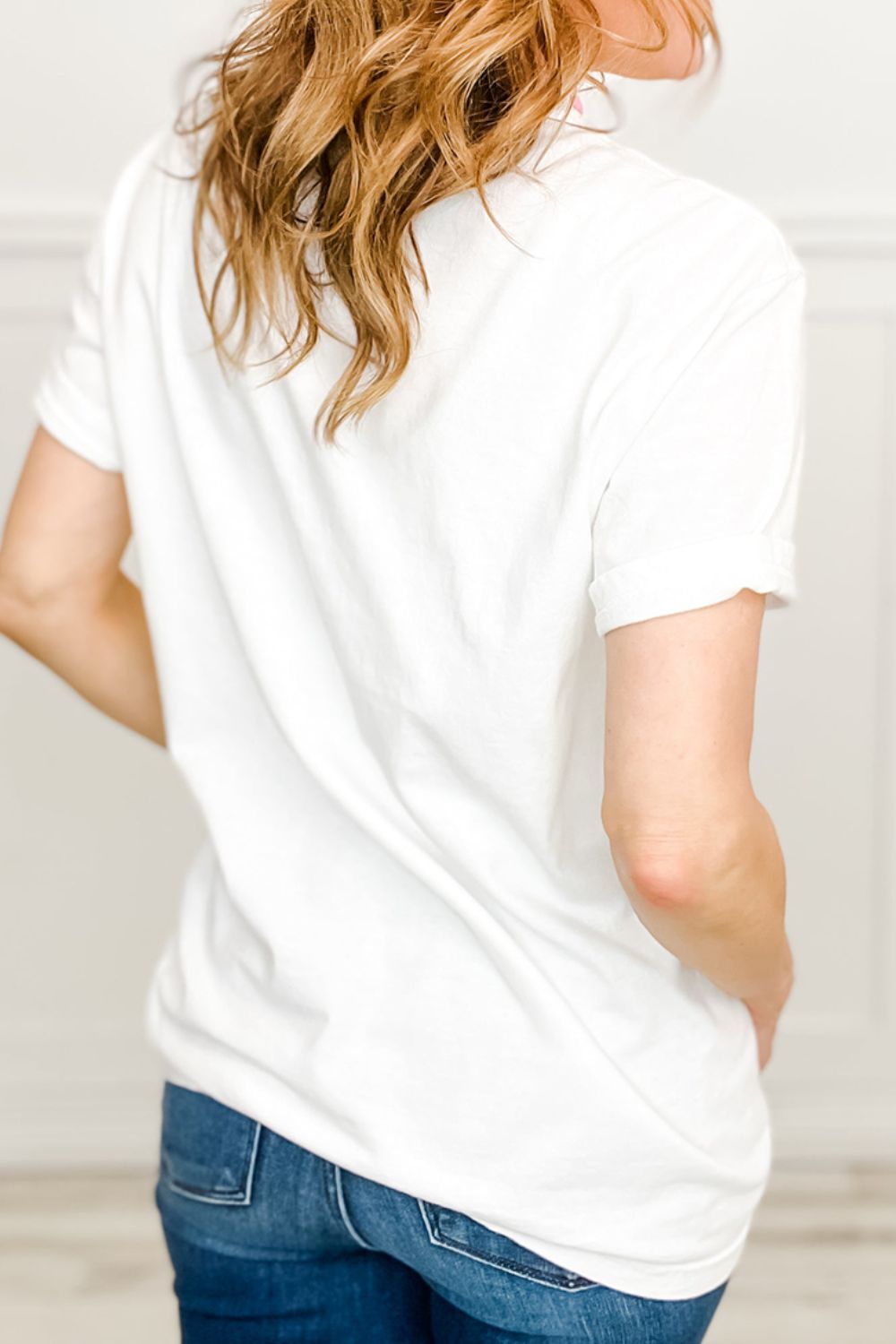 Back view of plain white T-shirt