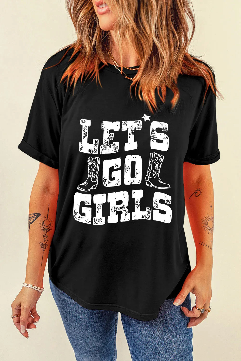 Black T-shirt with &