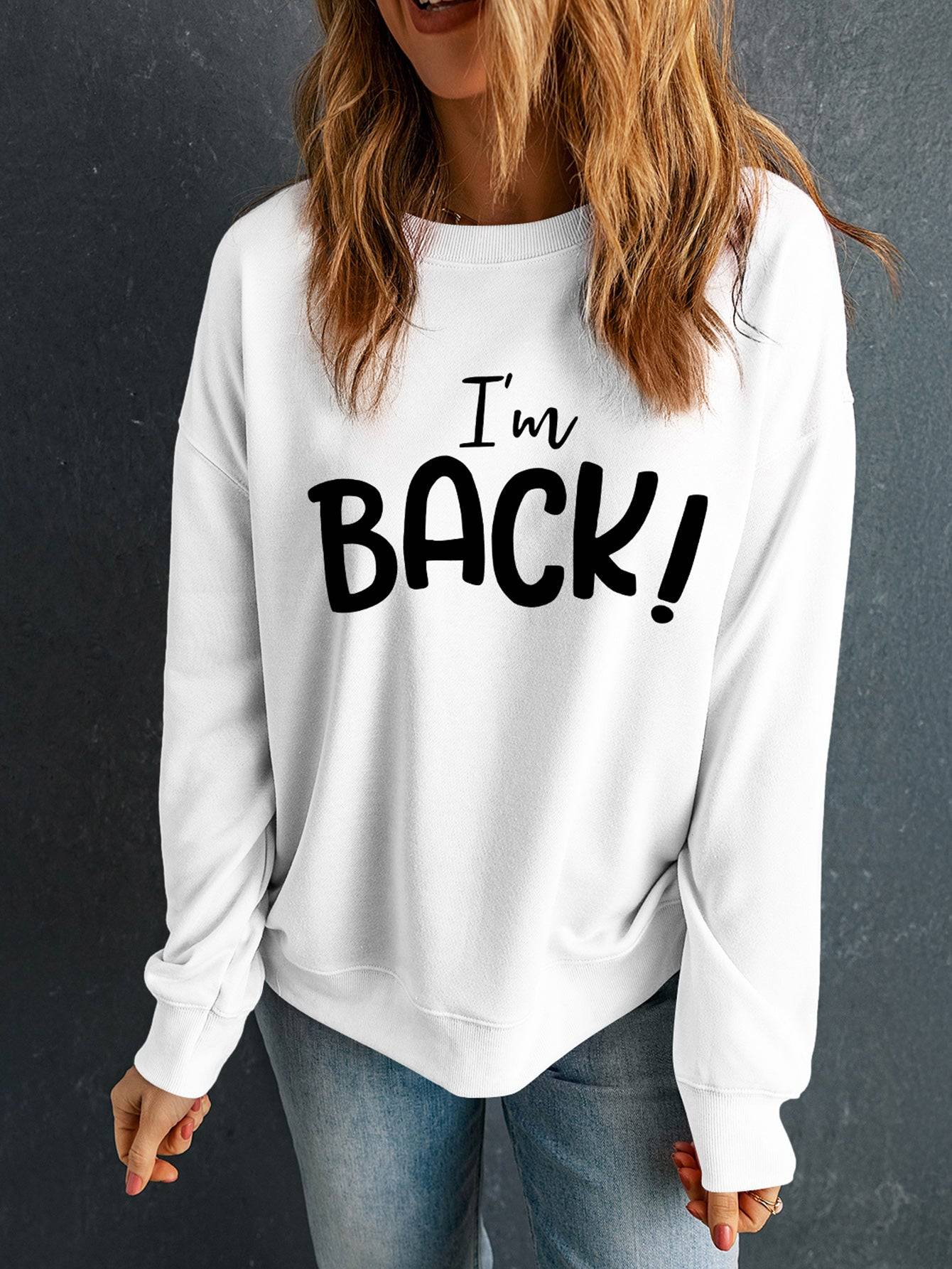 White sweatshirt with &