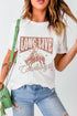 Cowboy graphic round neck short sleeve t-shirt, front view