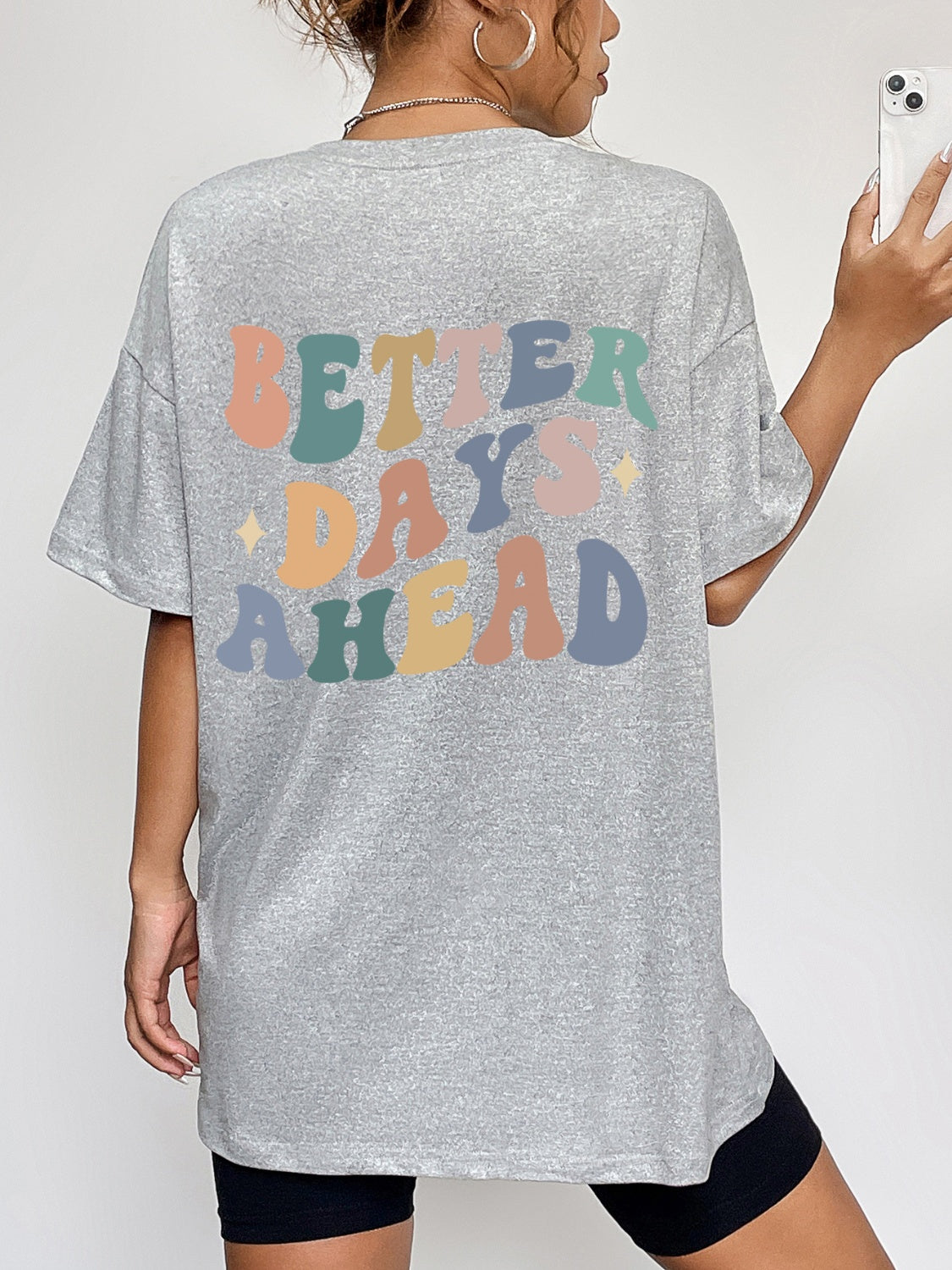 Gray T-shirt with &