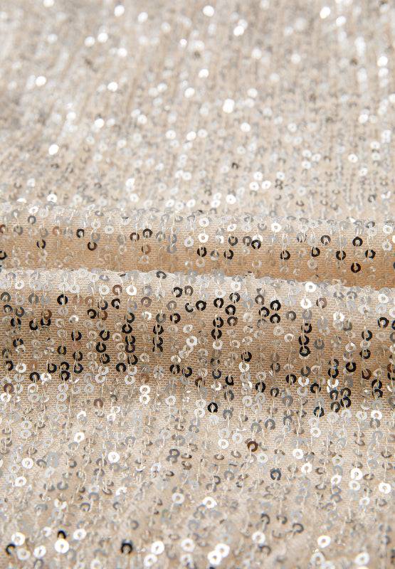 Detailed view of sequin fabric texture