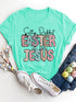 Mint green Easter graphic T-shirt with round neck