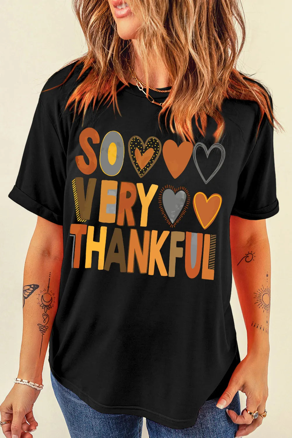 Black T-shirt with &