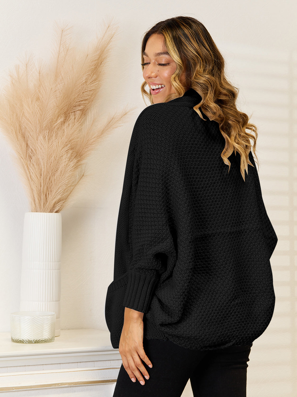 Angel Wings Open Front Cardigan with Pockets