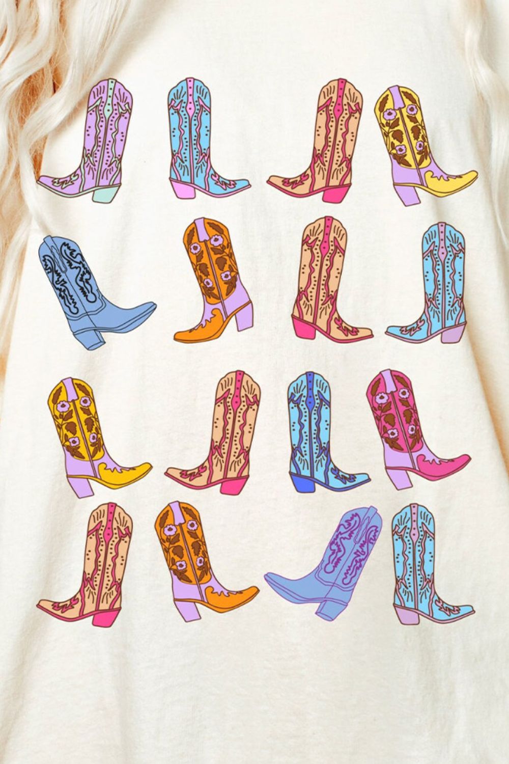 Boots Rundhals-Übergröße-T-Shirt mit halblangen Ärmeln