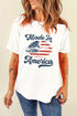 White graphic T-shirt with &