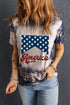 AMERICA round neck short sleeve t-shirt with star design