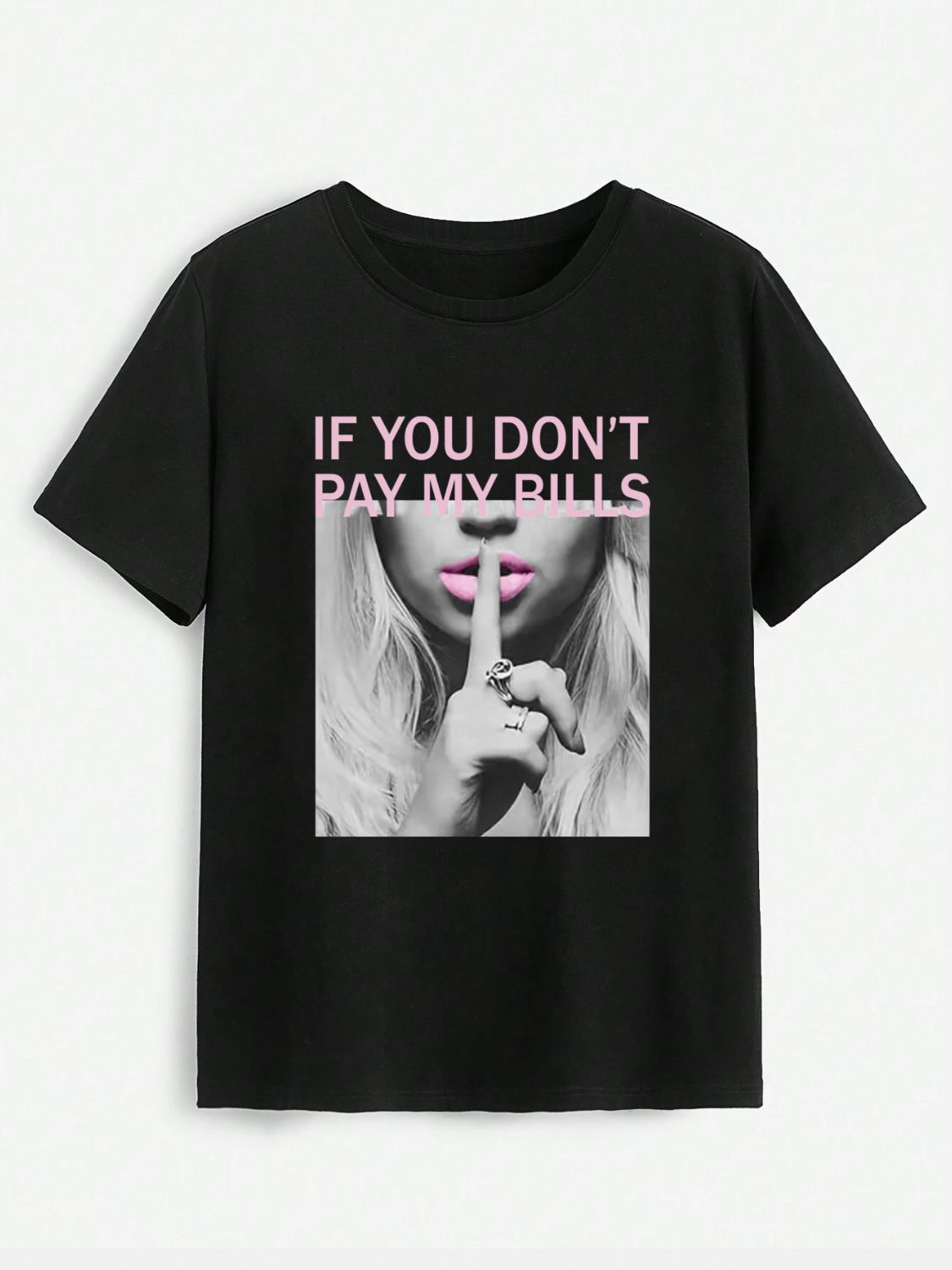 Black T-shirt with &