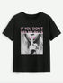 Black T-shirt with &