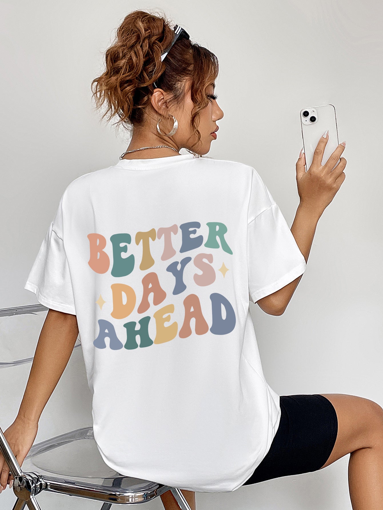 White T-shirt with &