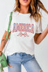 AMERICA round neck short sleeve t-shirt front view