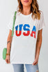 USA round neck short sleeve t-shirt, front view