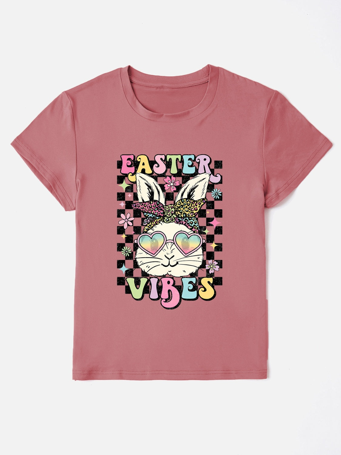 Dark gray Easter Vibes T-Shirt with bunny design