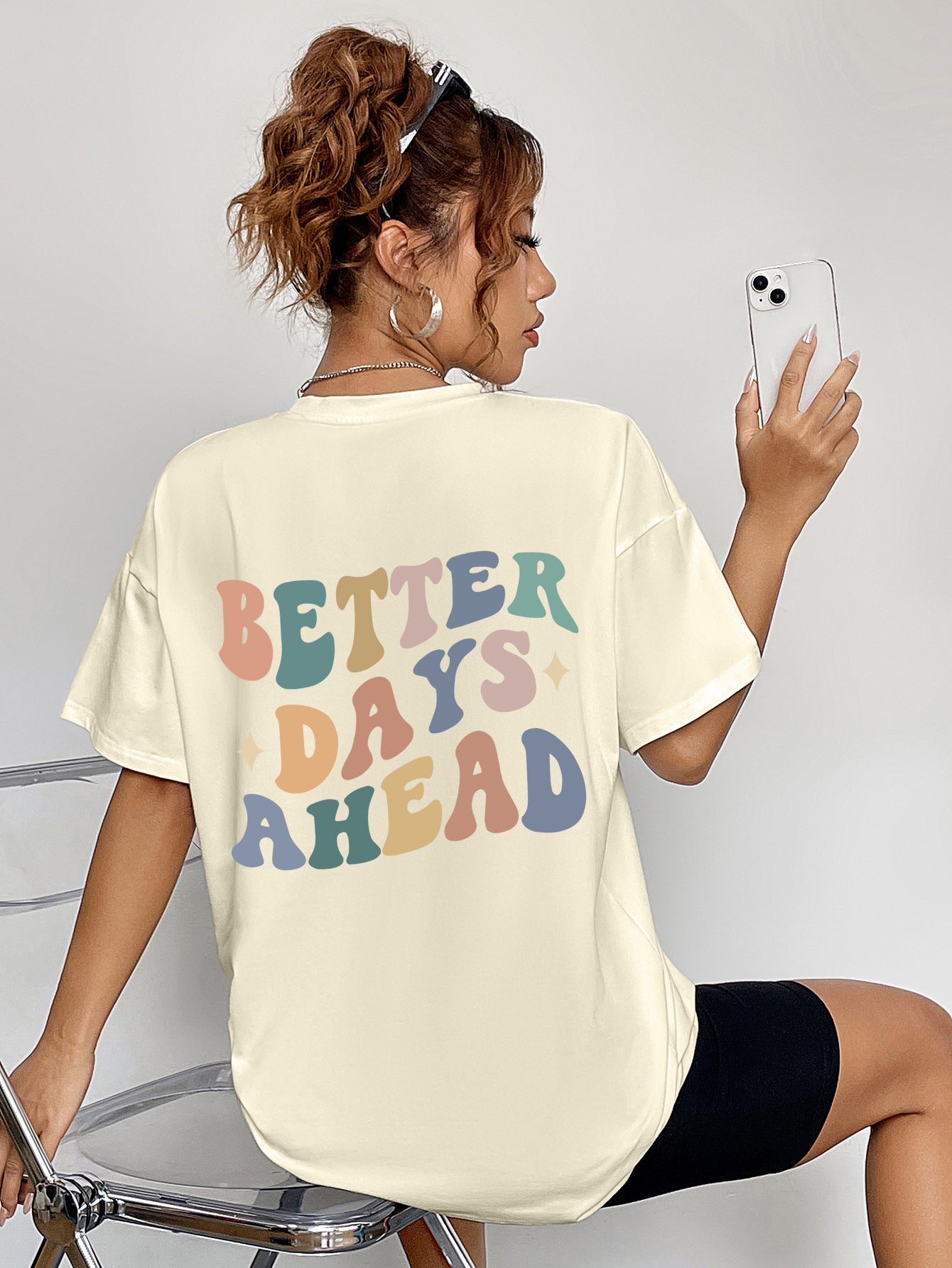 Cream T-shirt with &