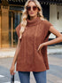 Brown side slit turtleneck sweater vest