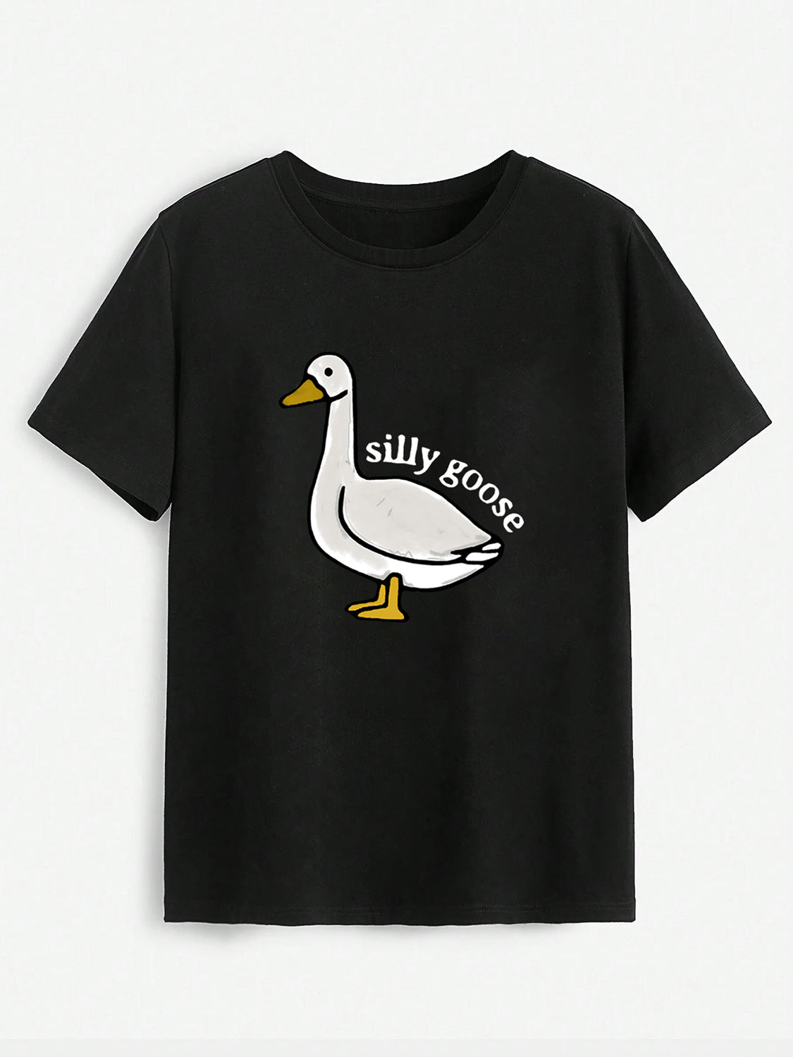 Black T-shirt featuring a &