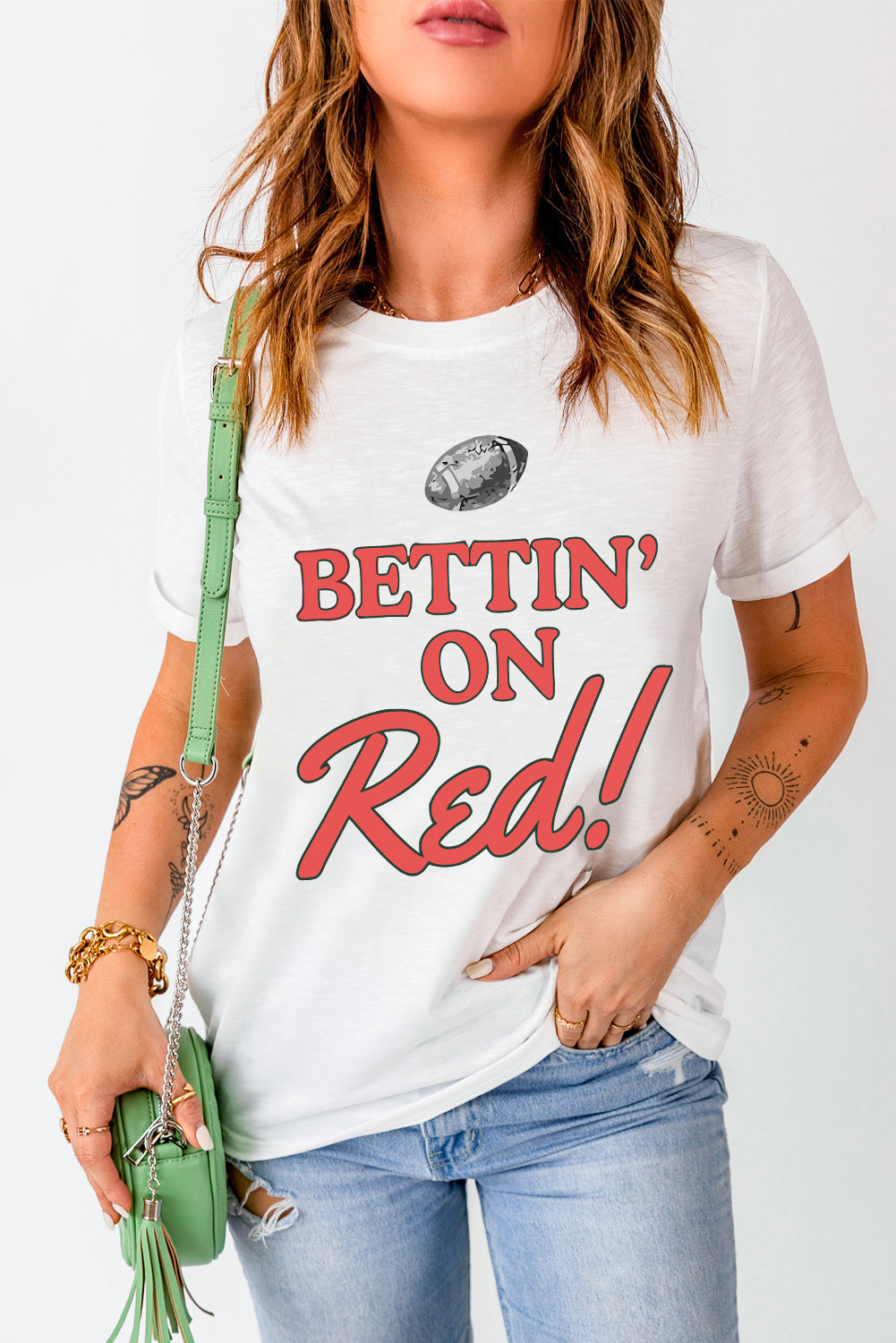 White T-shirt with &