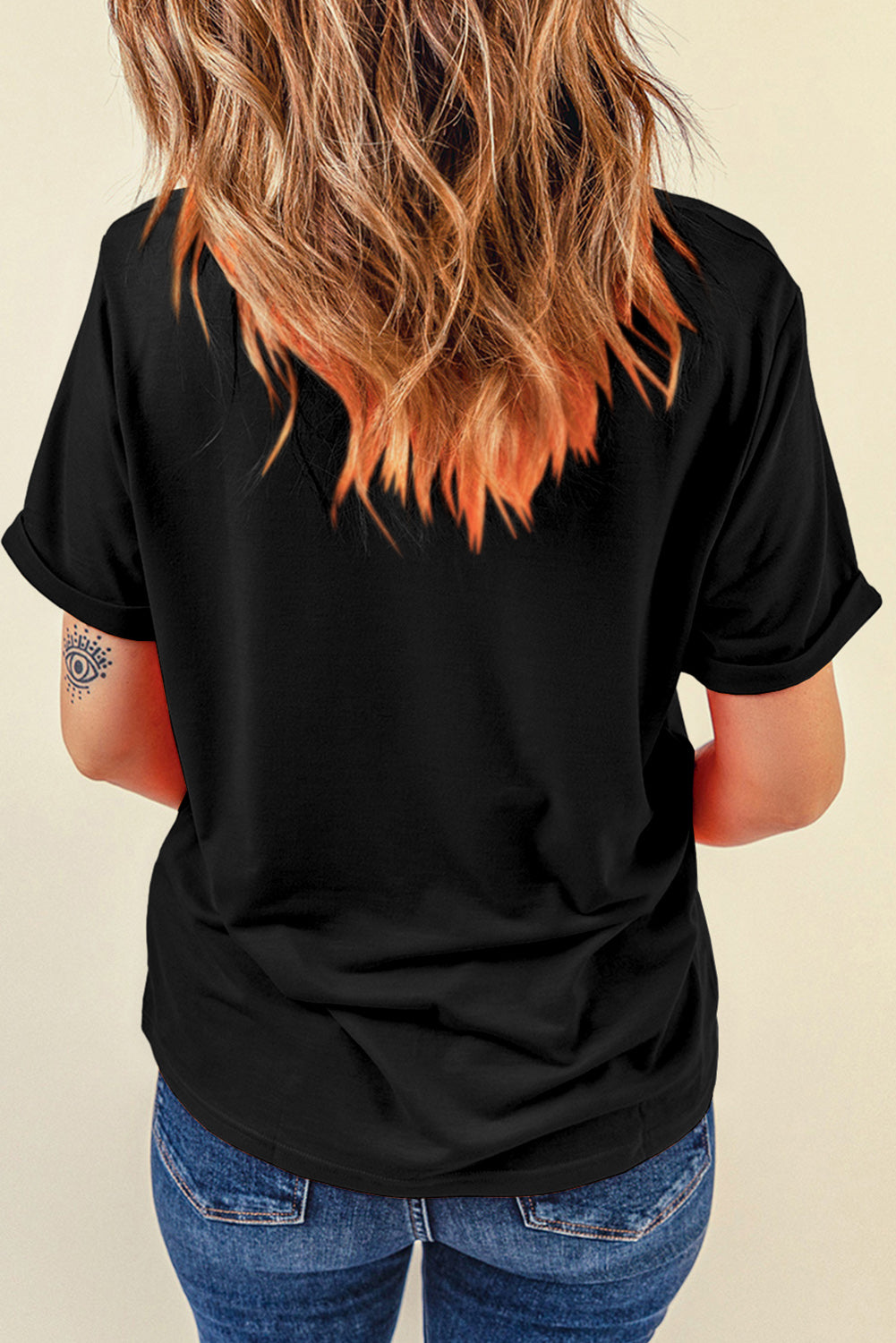 Back view of COWBOY round neck short sleeve t-shirt