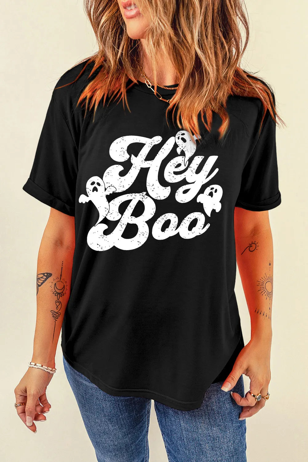 Black T-shirt with &