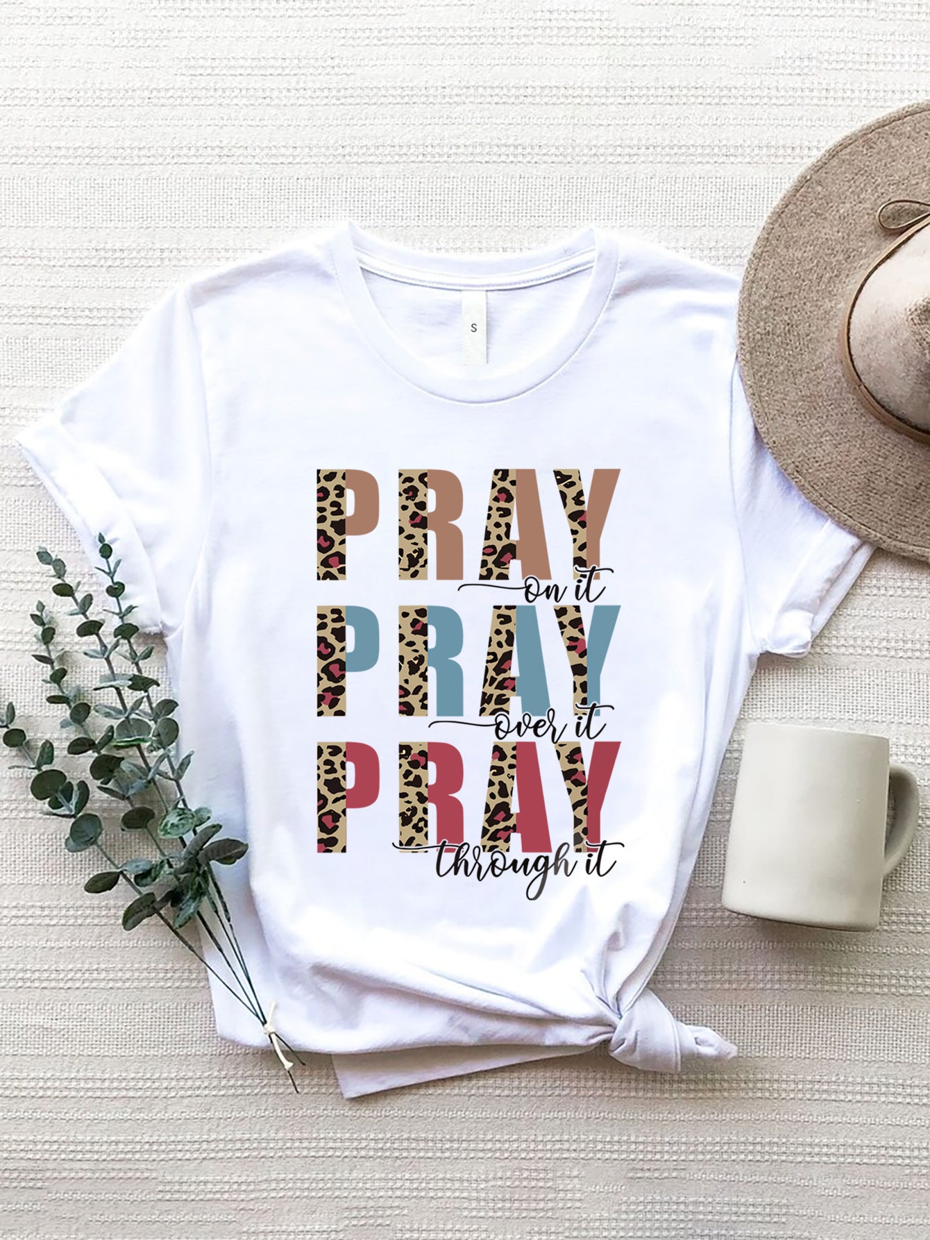 White T-shirt with &